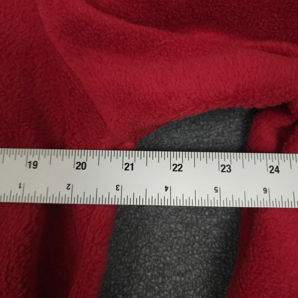 Croft & Barrow Red Fleece‎ Long Sleeve Snowman Christmas V-Neck Top Womens M